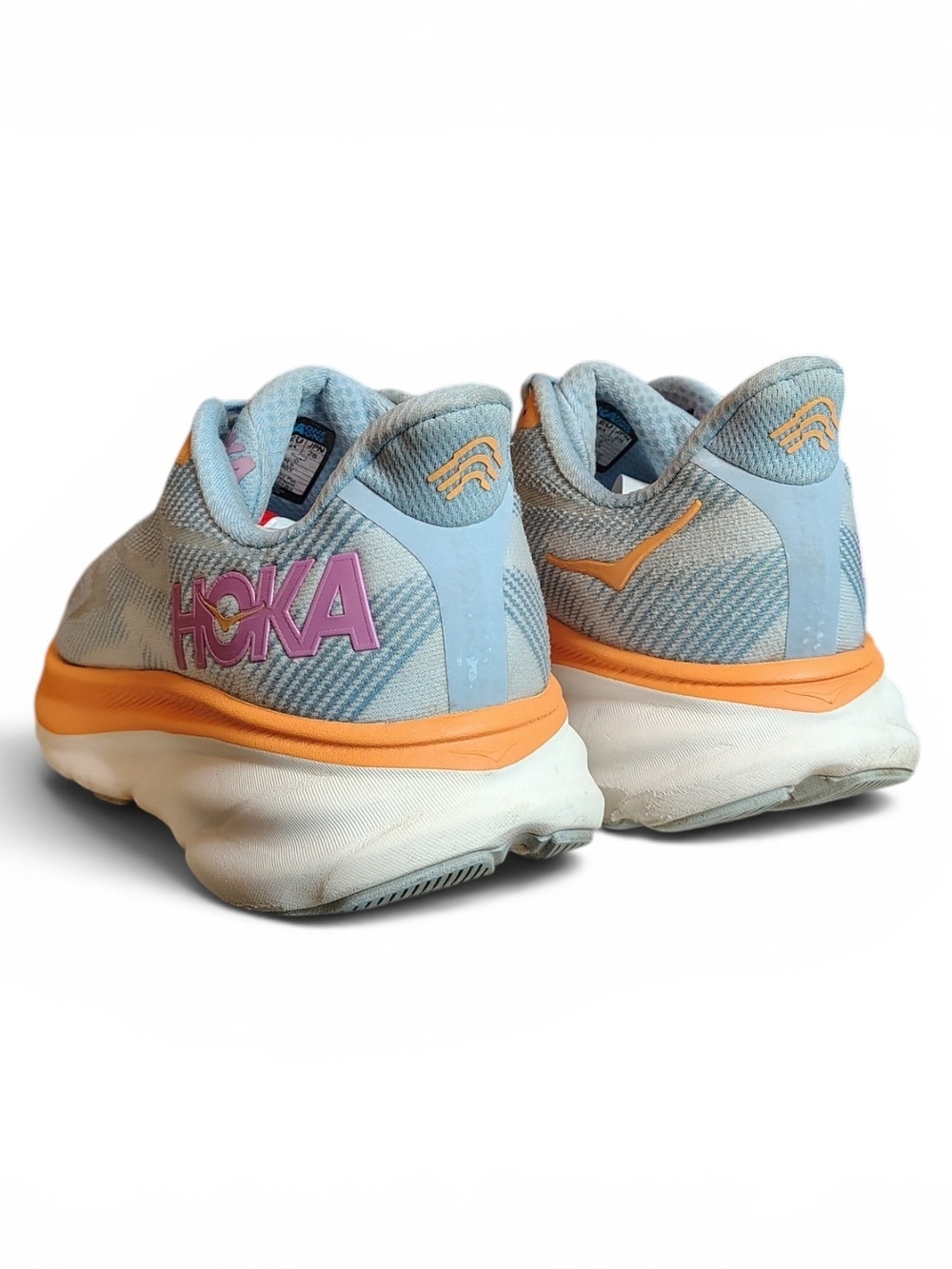 Hoka One One Clifton 9 Women’s Size 11B Running Sneakers Airy Blue/Orange - Picture 5 of 10